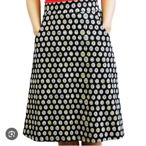 Svaha USA 100% organic cotton skirt typewriter print M teacher librarian School